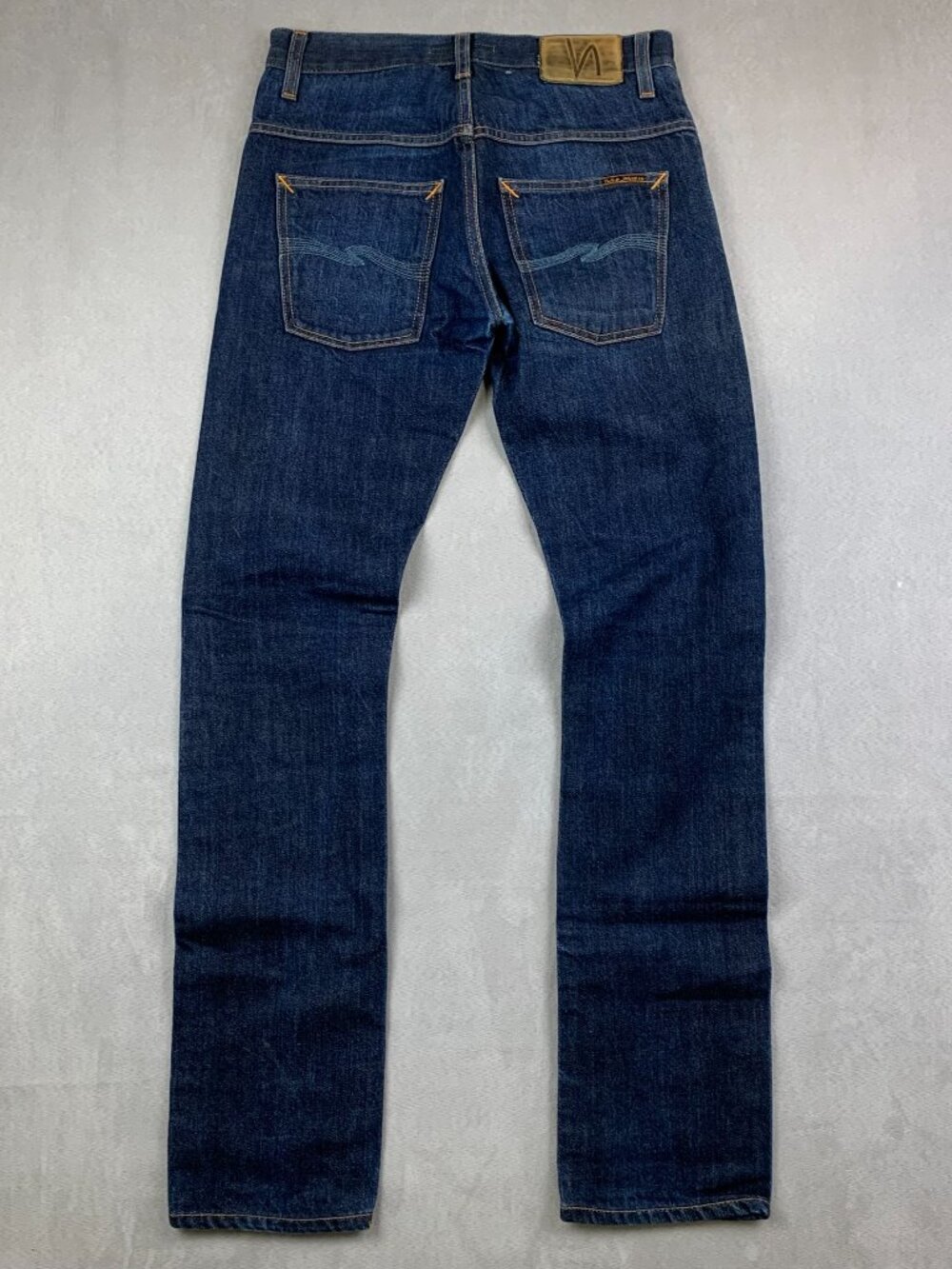 Nudie Jeans Men Pants 28 Dark Blue Selvedge Denim Thin Finn Organic Cotton 28x32 - Picture 12 of 14